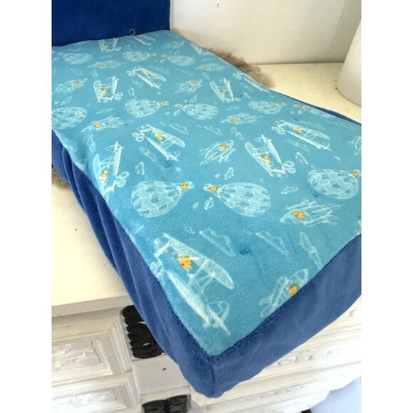 Build a Bear workshop doll Fold Out Chair Bed Futon Blue BAB - Picture 4 of 9